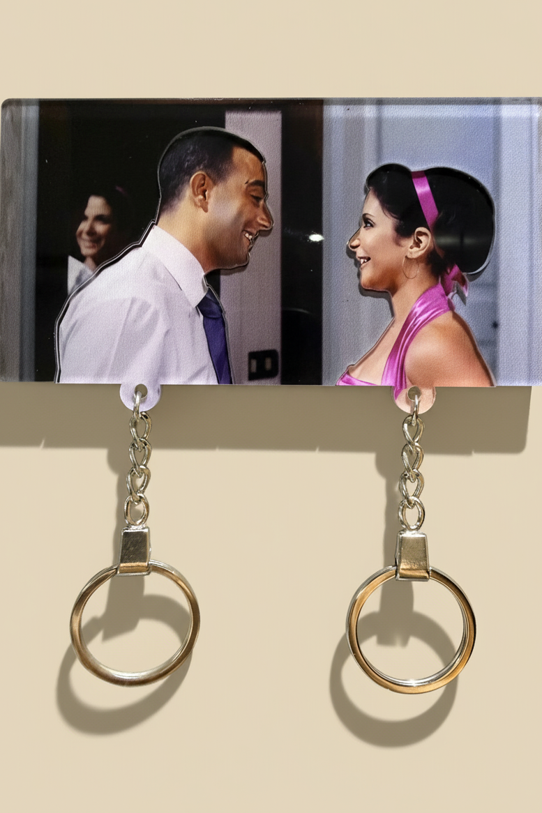 Keychain with beige background