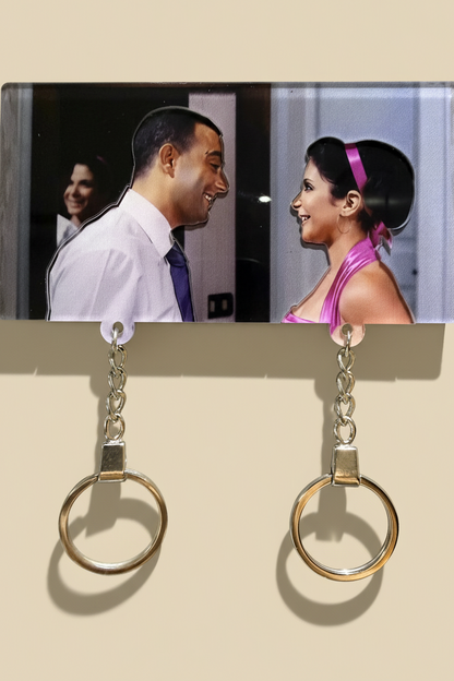 Keychain with beige background